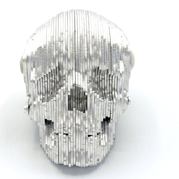 Crâne en aluminium découpé au laser